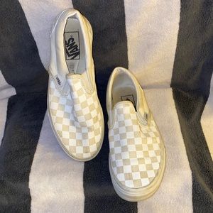 VANS young men’s sz 6.5 (8w)classic slip-on checkerboard canvas skate shoes
